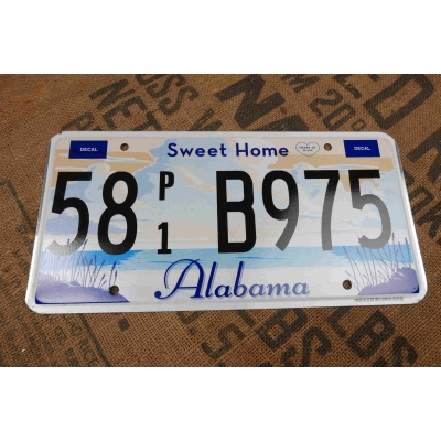 Alabama Tablica Rejestracyjna USA Szyld Rejestracja 345