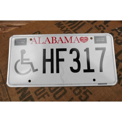 Alabama Tablica Rejestracyjna USA Szyld Rejestracja Inwalida HF317
