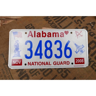 Alabama Tablica Rejestracyjna USA Szyld Rejestracja 34836