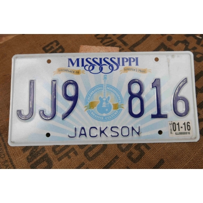 Mississippi Tablica Rejestracyjna USA Szyld Rejestracja Oryginał JJ9816