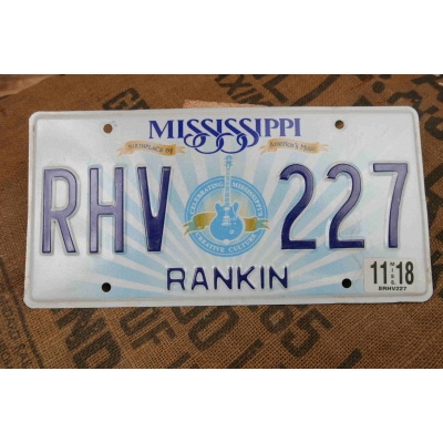Mississippi Tablica Rejestracyjna USA Szyld Rejestracja Oryginał RHV227
