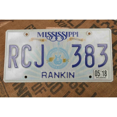 Mississippi Tablica Rejestracyjna USA Szyld Rejestracja Oryginał RCJ383