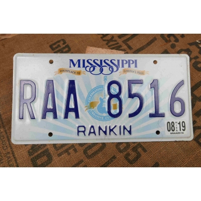 Mississippi Tablica Rejestracyjna USA Szyld Rejestracja Oryginał RAA8516