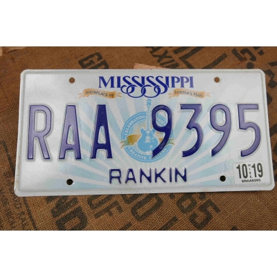 Mississippi Tablica Rejestracyjna USA Szyld Rejestracja Oryginał RAA9395