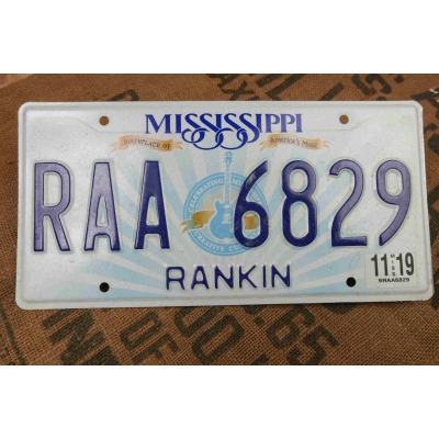 Mississippi Tablica Rejestracyjna USA Szyld Rejestracja Oryginał RAA6829