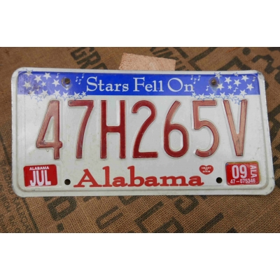 Alabama Tablica Rejestracyjna USA Szyld Rejestracja Oryginał 47H265V