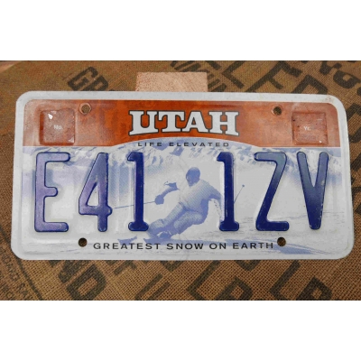 Utah Tablica Rejestracyjna USA Szyld Rejestracja Oryginał E411ZV