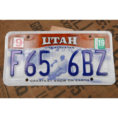 Utah Tablica Rejestracyjna USA Szyld Rejestracja Oryginał f656bz