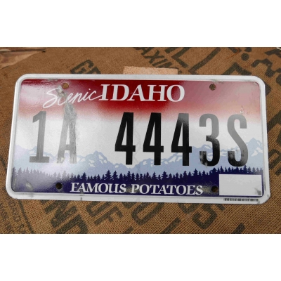Idaho Tablica Rejestracyjna USA Szyld Rejestracja Oryginał 1A 4443S