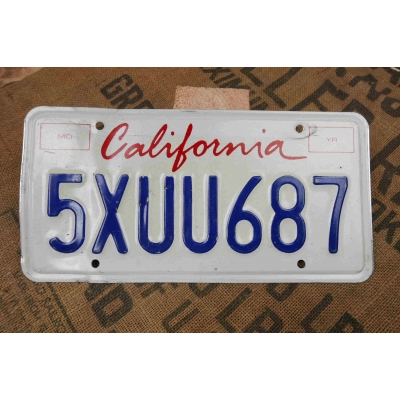 California Tablica Rejestracyjna USA Szyld Rejestracja Oryginał 5XUU687