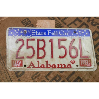 Alabama Tablica Rejestracyjna USA Szyld Rejestracja Oryginał 25B156L