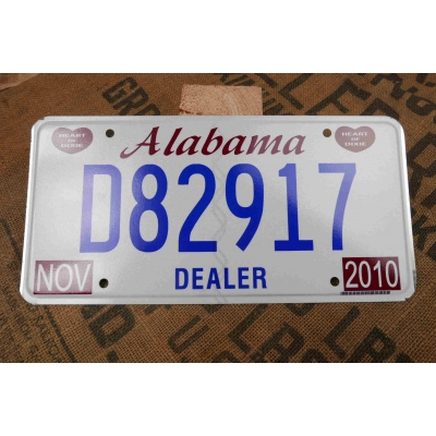 Alabama Tablica Rejestracyjna USA Szyld Rejestracja Oryginał D82917
