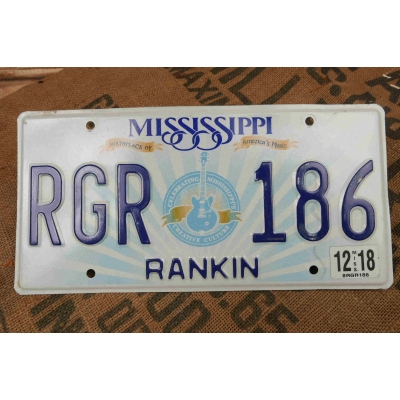 Mississippi Tablica Rejestracyjna USA Szyld Rejestracja Oryginał RGR186