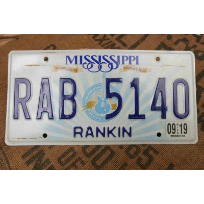 Mississippi Tablica Rejestracyjna USA Szyld Rejestracja Oryginał RAB5140