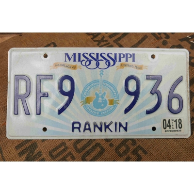 Mississippi Tablica Rejestracyjna USA Szyld Rejestracja Oryginał RF9936