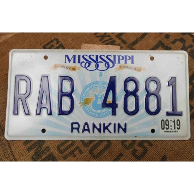 Mississippi Tablica Rejestracyjna USA Szyld Rejestracja Oryginał RAB4881
