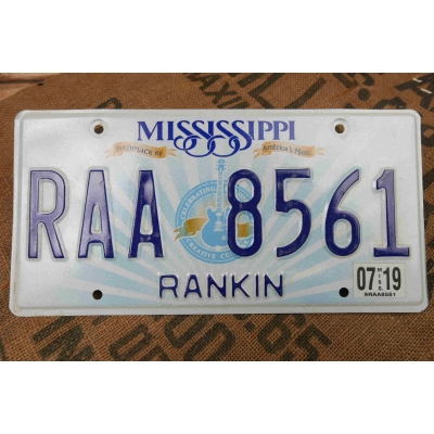 Mississippi Tablica Rejestracyjna USA Szyld Rejestracja Oryginał RAA8561