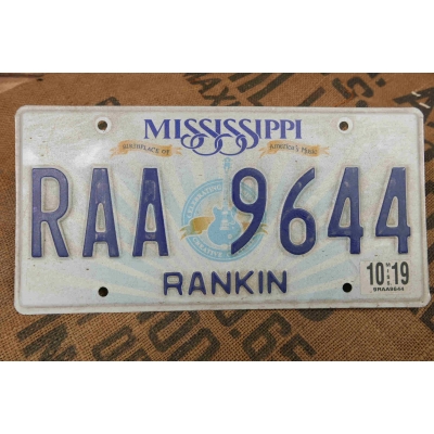 Mississippi Tablica Rejestracyjna USA Szyld Rejestracja Oryginał RAA9644