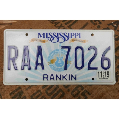 Mississippi Tablica Rejestracyjna USA Szyld Rejestracja Oryginał RAA7026