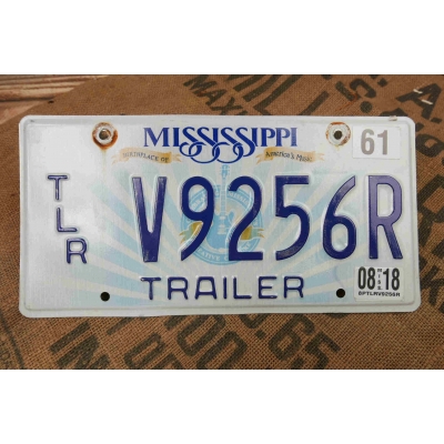 Mississippi Tablica Rejestracyjna USA Szyld Rejestracja Oryginał V9256R
