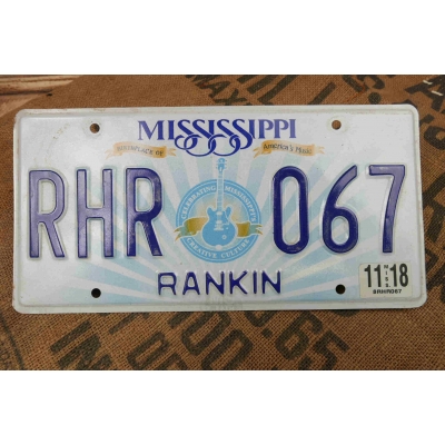 Mississippi Tablica Rejestracyjna USA Szyld Rejestracja Oryginał RHR067