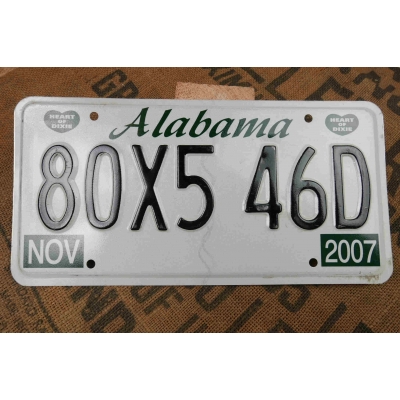 Alabama Tablica Rejestracyjna USA Szyld Rejestracja Oryginał 80X546D