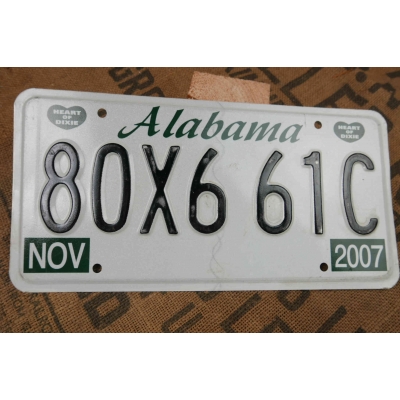Alabama Tablica Rejestracyjna USA Szyld Rejestracja Oryginał 80X661C