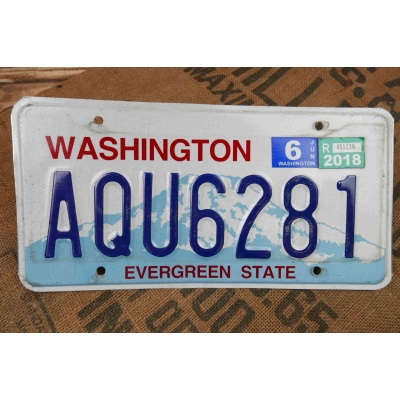 Washington Tablica Rejestracyjna USA Szyld Rejestracja AQU6281
