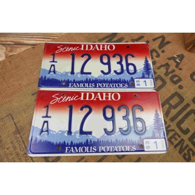 Idaho Komplet Tablica Rejestracyjna USA Szyld Rejestracja Para Zestaw 12936