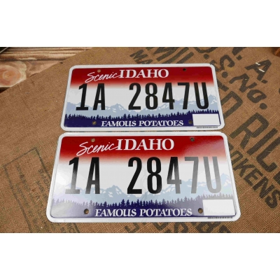 Idaho Komplet Tablica Rejestracyjna USA Szyld Rejestracja Para Zestaw 1A2847U