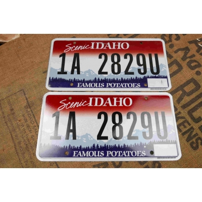 Idaho Komplet Tablica Rejestracyjna USA Szyld Rejestracja Para Zestaw 1A28229U