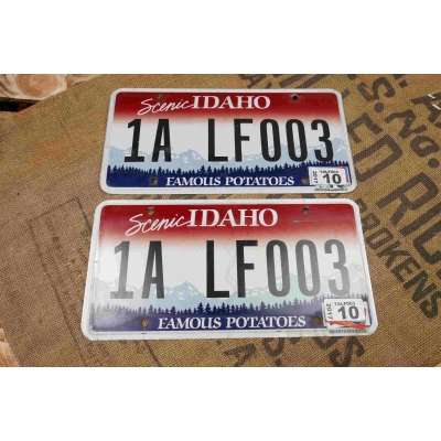 Idaho Komplet Tablica Rejestracyjna USA Szyld Rejestracja Para Zestaw 1ALF003