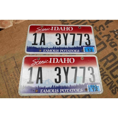 Idaho Komplet Tablica Rejestracyjna USA Szyld Rejestracja Para Zestaw 1A3Y773