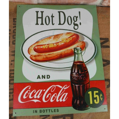 Coca Cola Hot Dog Tablica Szyld Reklama Pub
