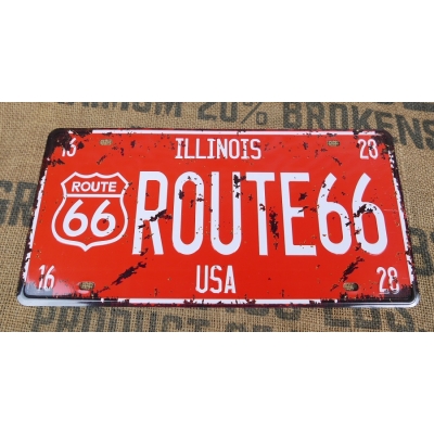 Illinois Route66 Tablica Rejestracyjna USA Szyld