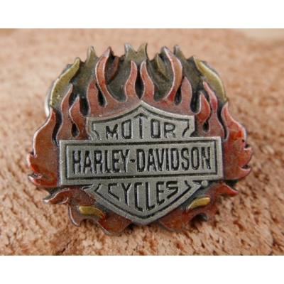 Harley Davidson Logo Blacha Znaczek Wpinka Płomienie