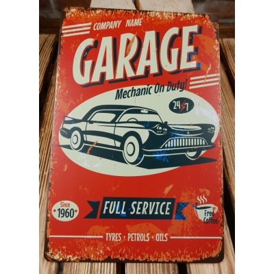 Garage USA Car Tablica Szyld Reklama Blacha