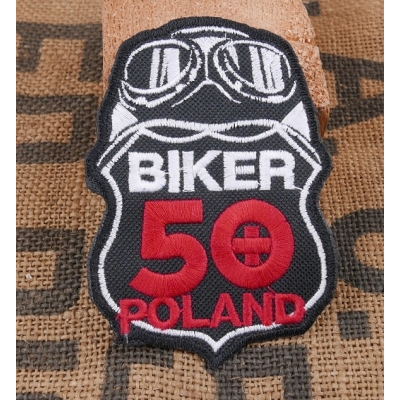 Motocyklista 50+  Biker Poland Naszywka Haftowana