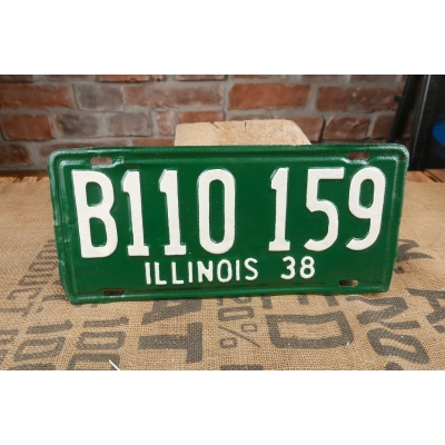 Illinois Tablica 1938 Rejestracyjna USA B110159 Chicago