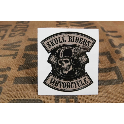 Skull Riders Czaszka Naklejka Tłoki Motocyklista