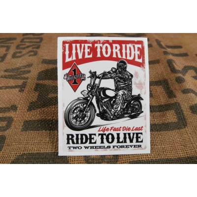 Live to Ride Motocyklista Naklejka Custom