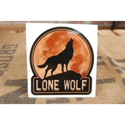 Lone Wolf Naklejka Samotny Wilk Księżyc