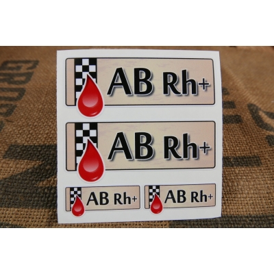 ABRH+ Grupa Krwi Naklejka Zestaw Naklejek 4szt