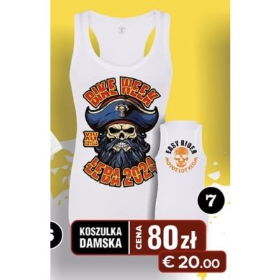 Bike Week Łeba 2024 Koszulka Damska Biała Bokserka