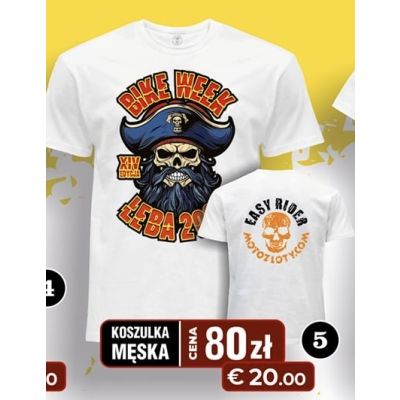 Bike Week Łeba 2024 Koszulka Męska Biała