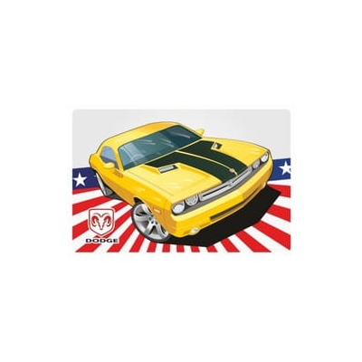 USA Car Dodge Naklejka Flaga