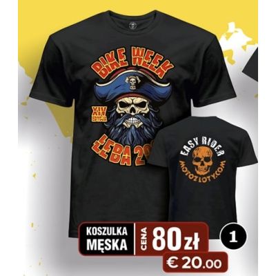 Bike Week Łeba 2024 Koszulka Męska Czarna