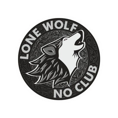 Lone Wolf No Club Naklejka Wilk