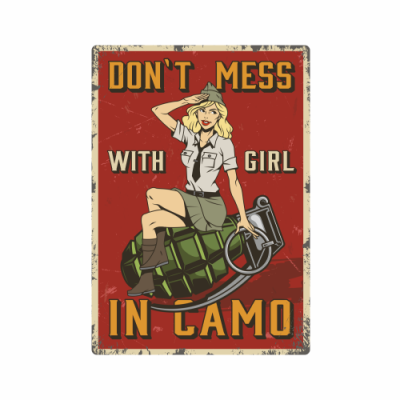 Pin Up Girl Army USA Naklejka Granat