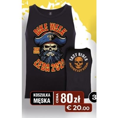 Bike Week Łeba 2024 Koszulka Męska Czarna Bez Rękawów
